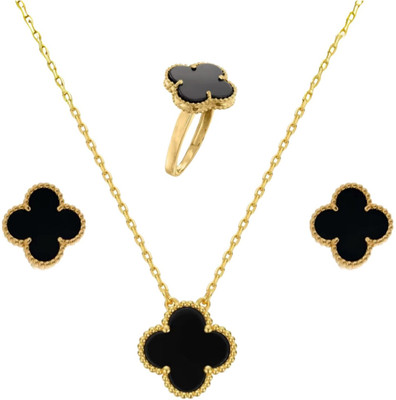 Boho Club Stainless Steel Gold-plated Black Jewellery Set(Pack of 1)