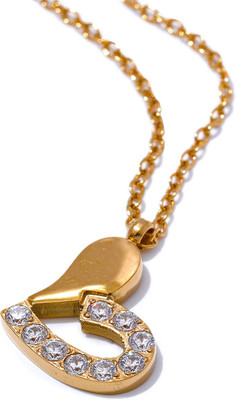 Diving Swan Ishya Crystal Curve - Gold Gold-plated Plated Stainless Steel Chain