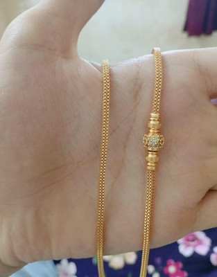 Zaika MUGAPPU THALI CHAIN Cubic Zirconia Gold-plated Plated Brass Chain