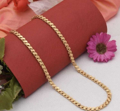 LASAVAMON 1 gram Stylish Golden Neck woman and men Chain “24” Inches Gold-plated Chain Gold-plated Plated Copper Chain Set
