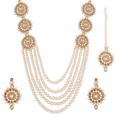 URBANELA Brass Gold Jewellery Set(Pack of 4)