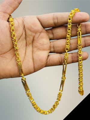RKB SALES 1gm gold plated High Quality Indian Polished chain men Gold-plated Plated Alloy Chain