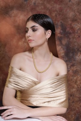 sstringz Gilded Elegance Necklace Pearl Gold-plated Plated Crystal Choker