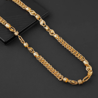 OFBOSMI 1 gram High Quality Indian Polished “20” Inches Gold Chain for Men and boy Gold-plated Plated Alloy Chain