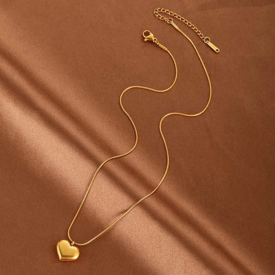 ISAMORA Trendy Fashion Jewellery Heart Pendant Gold-plated Chain For Women and Girls Gold-plated Plated Stainless Steel Chain