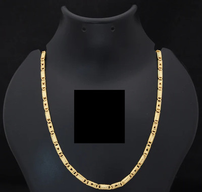 XAYIZ 1 gram High Quality Indian Polished “20” Inches Gold Chain for Men and boy Gold-plated Plated Alloy Chain