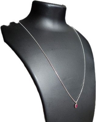 DAZZELBEADZ 92.5 Pure Dyed Ruby Sterling Silver Chain