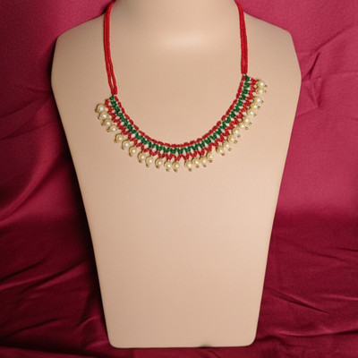 PVG Horizon Designer Ethnic Traditional Valadanda Handcrafted Choker pearl drop style Beads Gold-plated Plated Metal Necklace