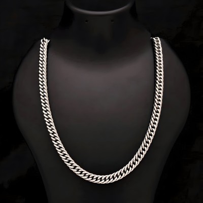 Minprice High Quality Stainless Steel Stylish 8mm Thick Heavy Neck Chain for Men and Boy Sterling Silver Plated Stainless Steel Chain