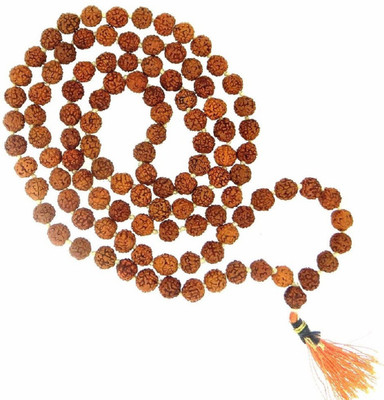DIVINE SOUVENIRS Face Rudraksha Mala, 5 Mukhi Mala,Natural Rudraksha Bead Mala Wood Chain