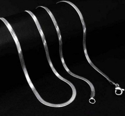 Maatrachaaya Piyush Enterprises Stylish Silver Plated Snake Chain Sterling Silver Plated Alloy Chain