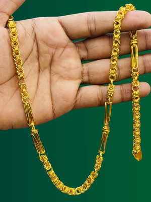 RKB SALES 1gm gold plated High Quality Indian Polished chain men Gold-plated Plated Alloy Chain