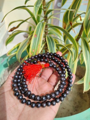 Pratishtha Handicraft Natural Ebony Wood Religious Mala (Karungali Kattai Malai) , (Beads Size: 8mm) Wood Chain