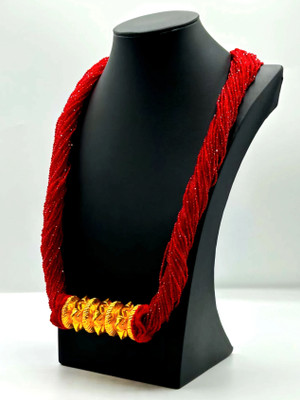 Anam NEPALO TRADITIONAL TILHARI HYDRO RED POTE MALA Brass, Gold-plated Plated Brass Layered
