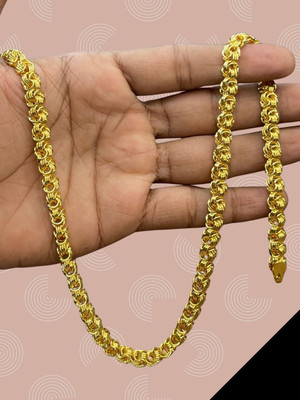 RKB SALES 1gm gold plated High Quality Indian Polished chain men Gold-plated Plated Alloy Chain