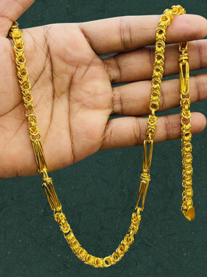 RKB SALES 1gm gold plated High Quality Indian Polished chain men Gold-plated Plated Alloy Chain