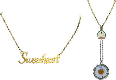 onlinefirst Delicate Fashionable Everyday Neckalce Chain Set for Men Women Metal Necklace Set