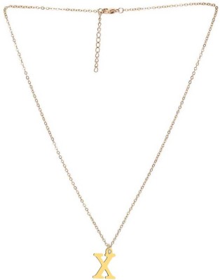 Sorellaz Womens Golden Chain X Alphabet Necklace Metal Necklace