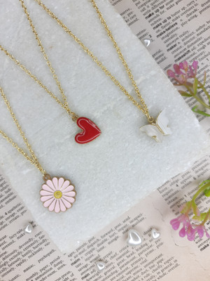 EnlightenMani Good Vibes Collection ~ Pack of 3 Necklaces Gold-plated Plated Alloy Necklace Set