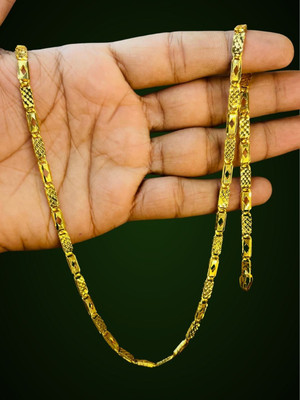 RKB SALES 1gm gold plated High Quality chain for men Gold-plated Plated Alloy Chain