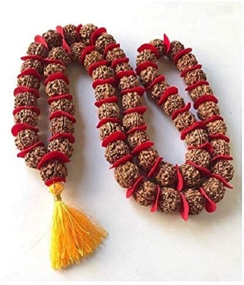 anshraj 5 Five Face Rudraksha Kantha Brown Mala in 54 +1 Beads Rudraksha Chain