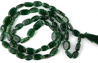 REIKI CRYSTAL PRODUCTS Natural Green Aventurine Oval Beads Mala Necklace 26 Inch Approx for Unisex Beads Stone Necklace