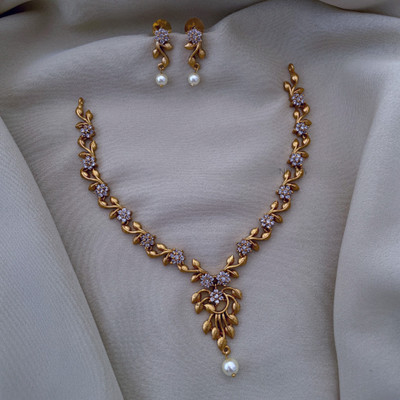 Rangrozo Jewellery Brass, Alloy Gold-plated Gold Jewellery Set(Pack of 1)