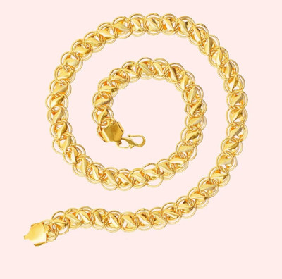 Atulenterprises Lotus Inspired gold plated koyli chain for men and boys Gold-plated Plated Brass, Copper, Alloy Chain