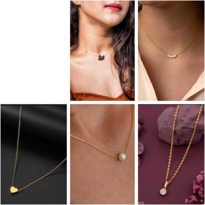 Jewel Knot White Pearl/Motti Fancy Chain Gold-plated Plated Alloy Necklace