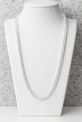 VEDARTHi 999 Silver Plated Fancy Stylish White Polish Alloy Chain Necklace 999 Silver Plated Alloy Chain