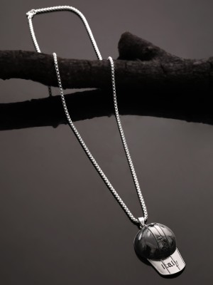 Roadster Roadster Silver-Plated Hat Pendants with Chains Silver Plated Alloy Necklace