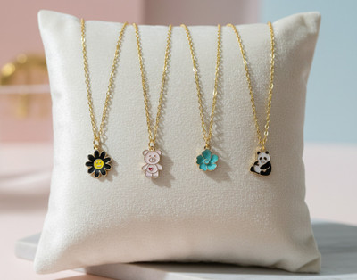 Kiba Elite Combo Flower&Animal Chain Gold-plated Plated Brass Chain Set