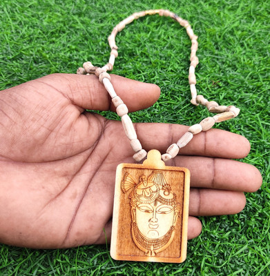 Basukiya Shri Nath Ji Tulsi Mala Shri Krishna Tulsi Mala Wood Necklace