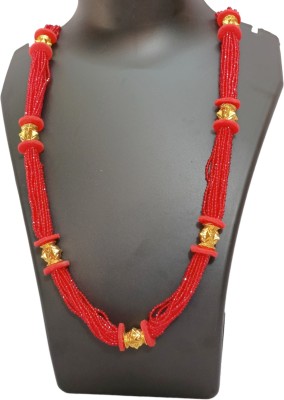 PUJA Nepali Traditional Naugedi Hydro Cristal Necklace for Married Women & Girls Gold-plated Plated Brass, Crystal Necklace