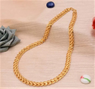COCHAVI 1 gram High Quality Indian Polished “20” Inches Gold Chain for Men and boy Gold-plated Plated Copper Chain