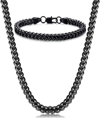 Roadster chain for boys men | Black chain Neck | Anti tarnish necklace long chains gifts Black Silver Plated Metal, Alloy, Stainless Steel Chain