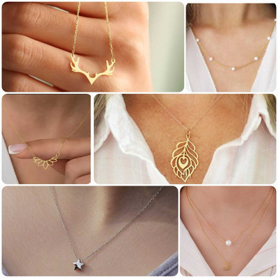 ELCETRATD JEWELLERY shimmering beautiful locket and pendant set for women Gold-plated Diamond Stainless Steel Locket Set