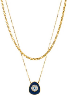 Raffine Raffine Guardian Twin Chain 22kt Gold-Plated Stainless Steel Pendant Necklace Gold-plated Plated Stainless Steel Necklace