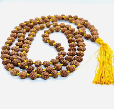 Ceylonmine01 5 Mukhi Rudraksha Mala with 108 Pachamukhi Beads Original & Certified Beads Rudraksha Chain