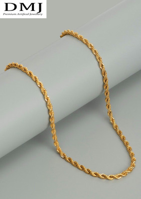 DMJ 24Inch Premium (HighQuality) Finely Detailed Handmade Chain in GoldPlating Gold-plated Plated Brass Chain