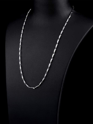 Syfer 24K Gold Plated Chain for Boys and Girls High Polish Gold Chain (24 Inch) Silver Plated Stainless Steel Chain