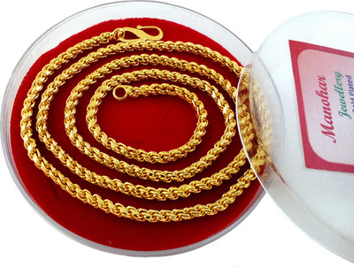 manohar Size 23 inch Gold-plated Plated Brass Chain