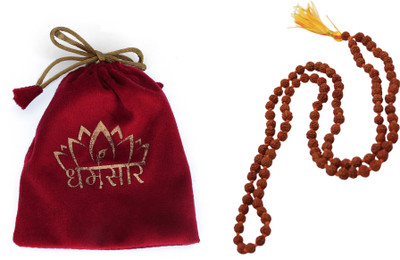 Dharmsaar Brown Rudraksh Ki Mala Japa Jaap Hand Rosary for Pooja Astrology Rudraksha Necklace