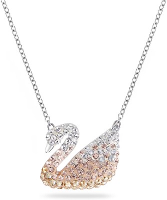 Trishty Sterling Silver Iconic Swan Necklaces Cubic Zirconia Rhodium Plated Sterling Silver Necklace