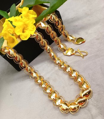 JIPPA STYALISH CHAIN FASHION ROUND FISHER GOLD PLATED BRASS CHAIN FORMEN -100728 Gold-plated Plated Brass Chain