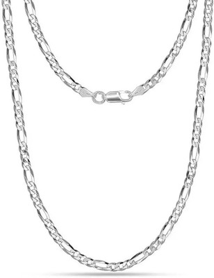 Lakhdatar and Sons Jewellers Sterling Silver Plated Figaro Chain Necklace Sterling Silver Plated Sterling Silver Chain