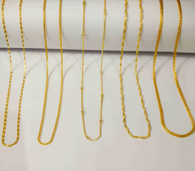 REVERSEA Buy 1 get 4 FREE LONG SIZE 24 INCH Gold-plated Plated Alloy Chain Set Gold-plated Plated Brass, Copper Chain