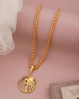 hisa 1 gram Pendant set With chain “20” Inches for man and boy New design new year Gold-plated Plated Copper Chain Set