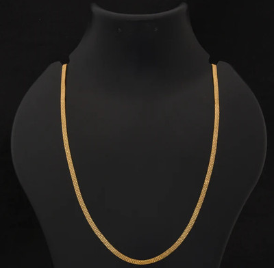 GHAREMIVA 1 gram High Quality Indian Polished “20” Inches Gold Chain for Men and boy Gold-plated Plated Alloy Chain