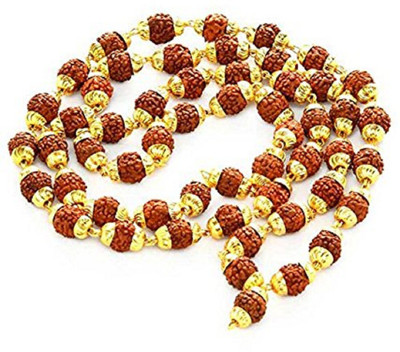 HAPPY CREATION Gold Plated Rudraksha Mala For Men Gold-plated Plated Alloy Chain